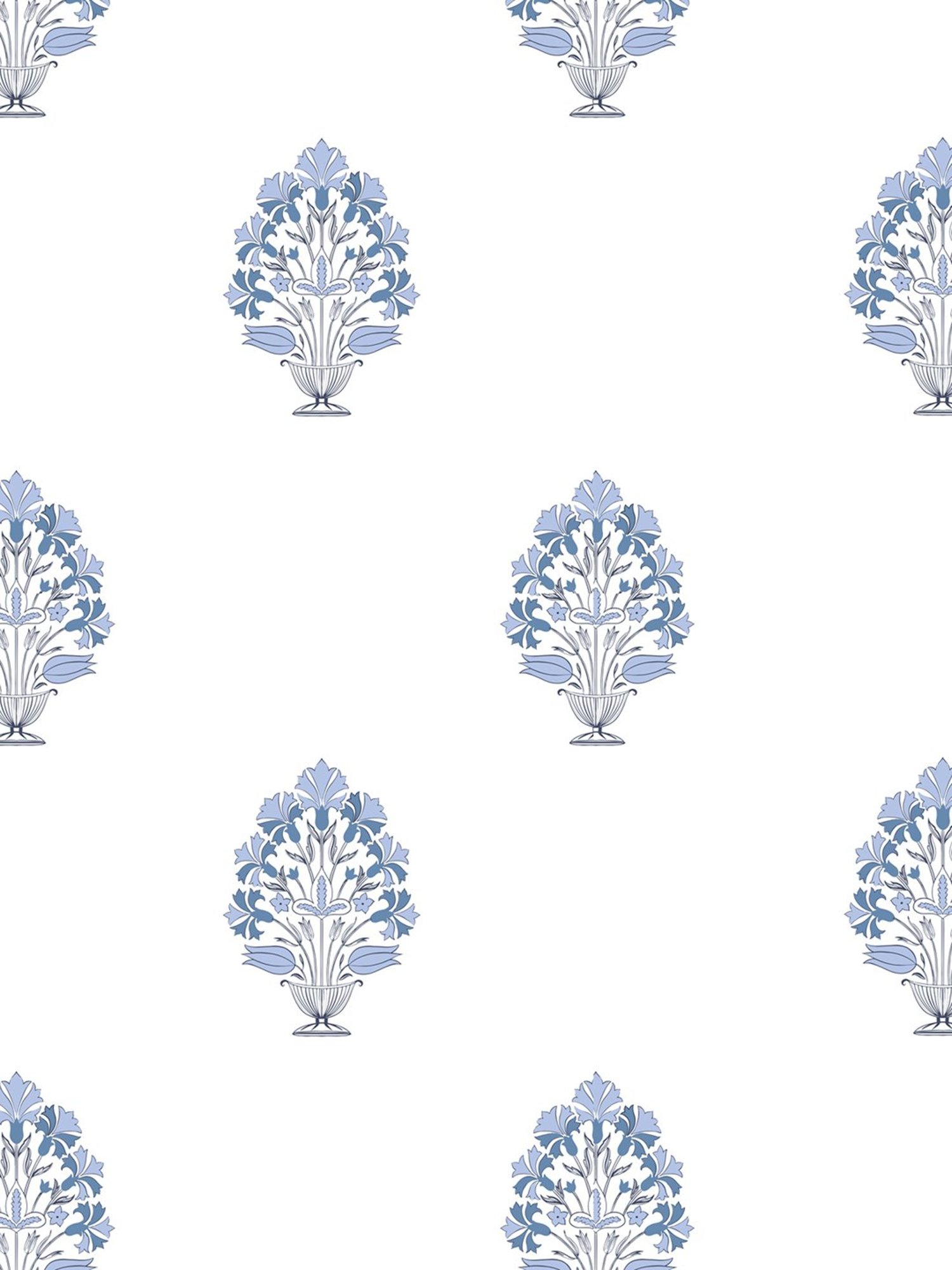 Haus & Kinder Printed Blue Cotton 7 FT Door Curtains - Set of 2