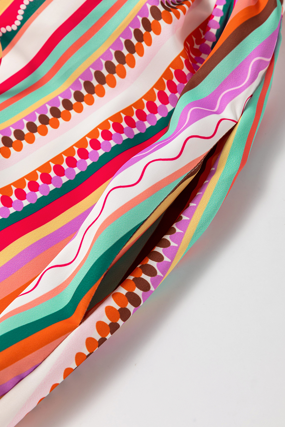 Multicolour Boho Striped Spaghetti Strap Smocked Back Maxi Dress