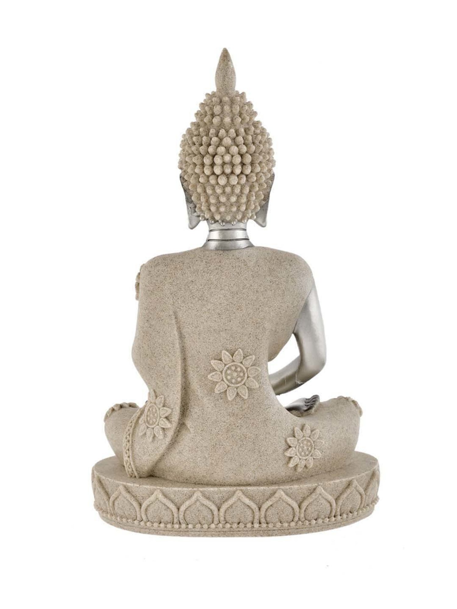 Tayhaa Silver Resin Eternal Wisdom Tranquility Buddha Idol