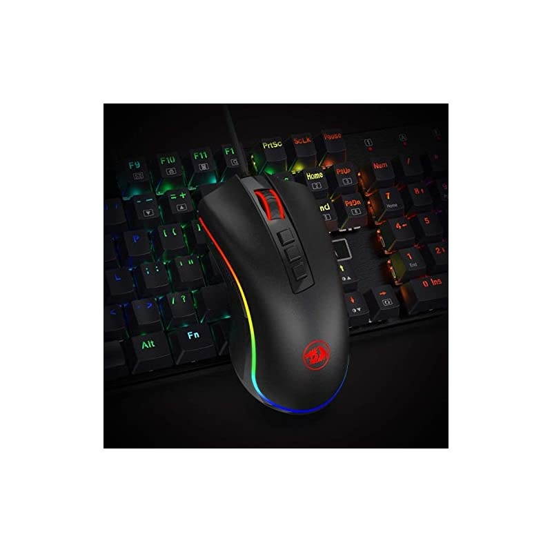 M711 Cobra Gaming Mouse with 168 Million RGB Color Backlit 10000 DPI Adjustable Comfortable Grip 7 Programmable Buttons White