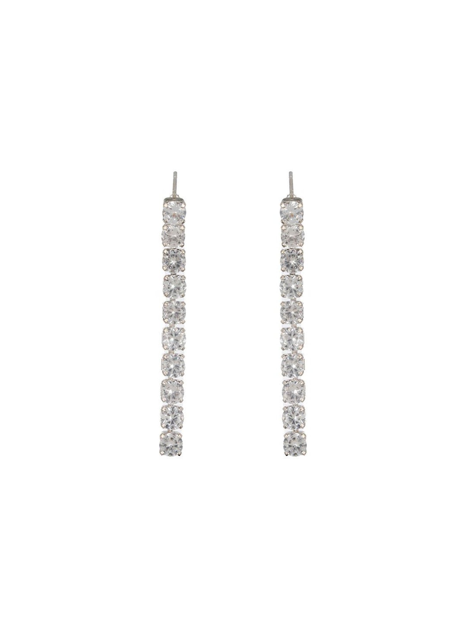 Aatmana Silver-Plated AD-Studded Necklace & Earrings Jewellery Set for Women