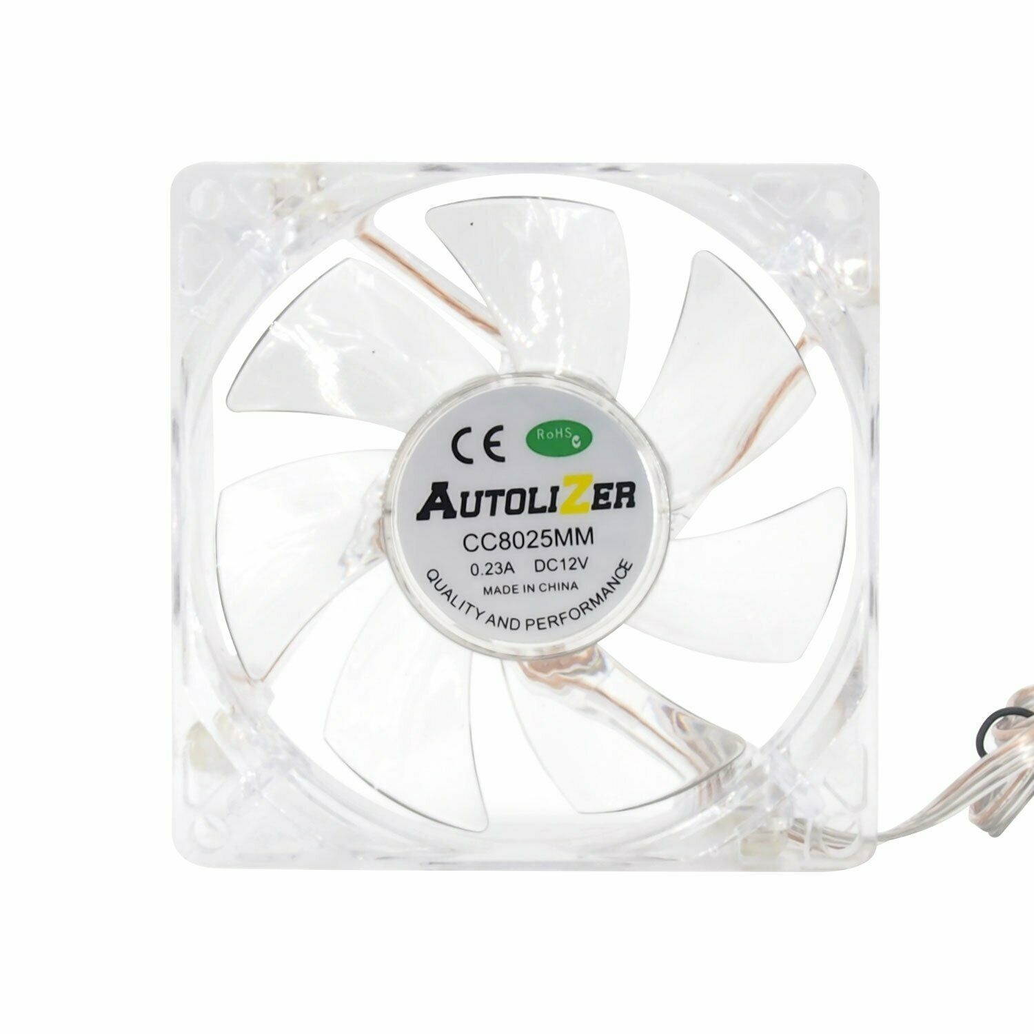 Lots 1/2/4 Quad 4 LED Lights Clear 80mm 120mm PC Computer Case Cooler Fan RGB