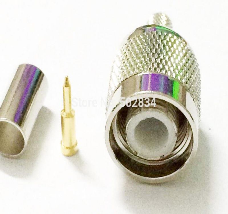 10pcs TNC Male Straight Crimp Connector for RG58 RG142 LMR195 RG400 RF Coaxial Coax Adapter Cable