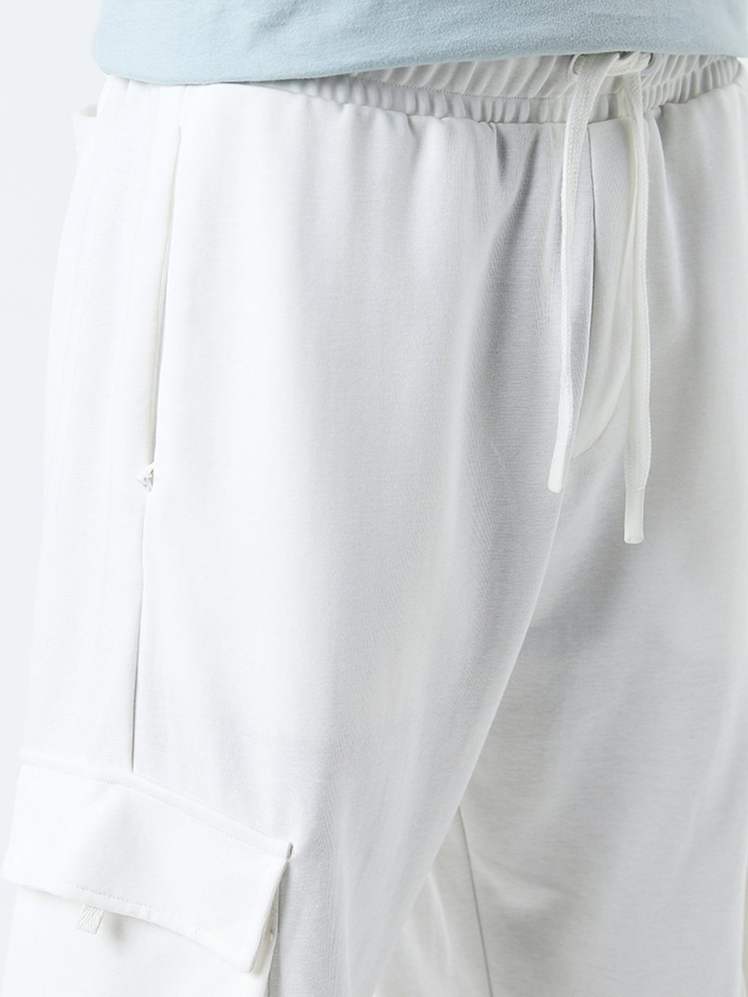 Studiofit by Westside Off-White Relaxed-Fit Mid-Rise Track Pants