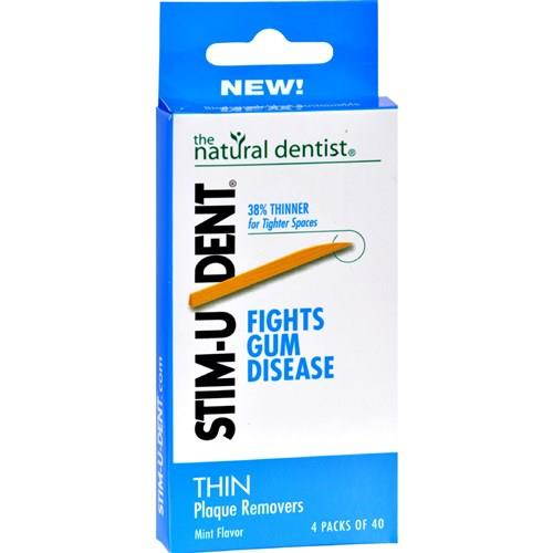 Natural Dentist 1165539 Stim-U-Dent Thin Plaque Removers Mint Case Of 6 4 Packs