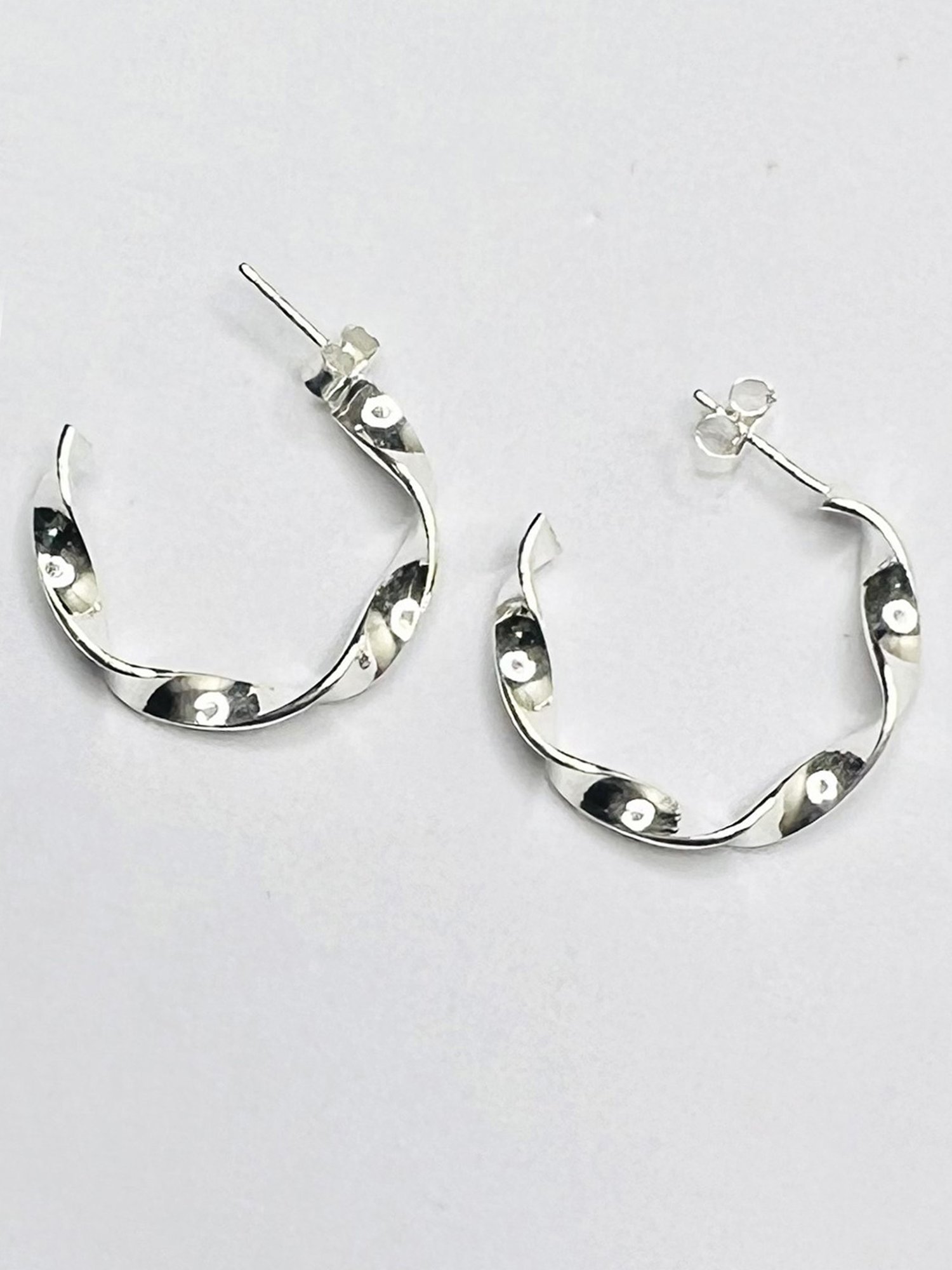 Arte Jewels 925 Sterling Silver Twisted Half Hoop Earrings for Women & Girls