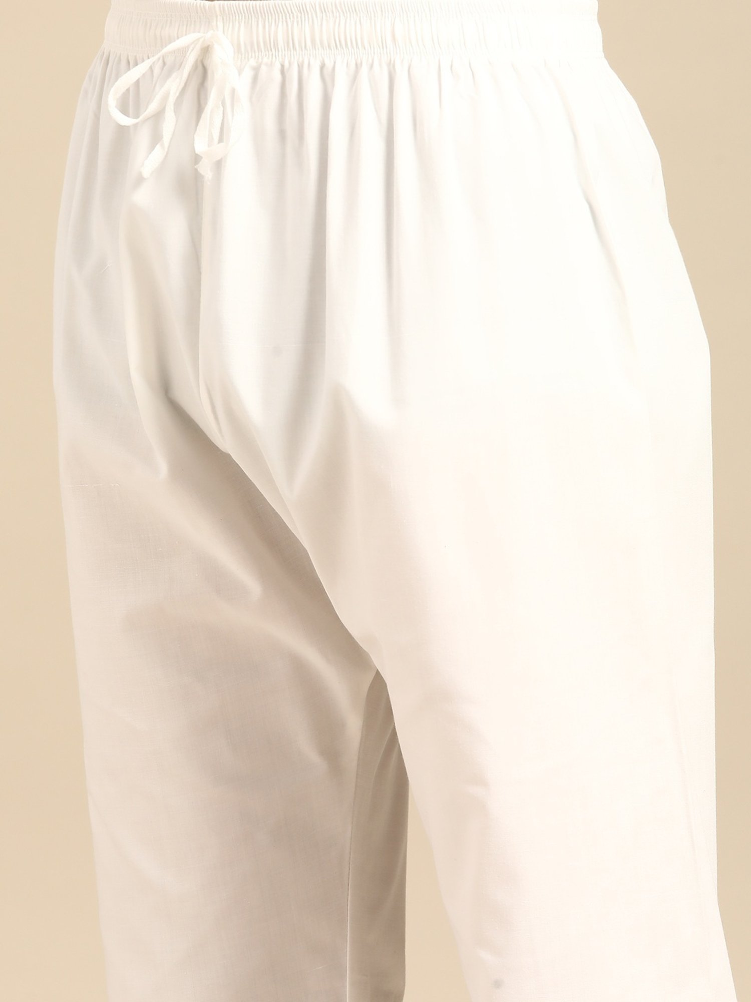 ManQ Navy & White Regular Fit Printed Kurta Bottom Set