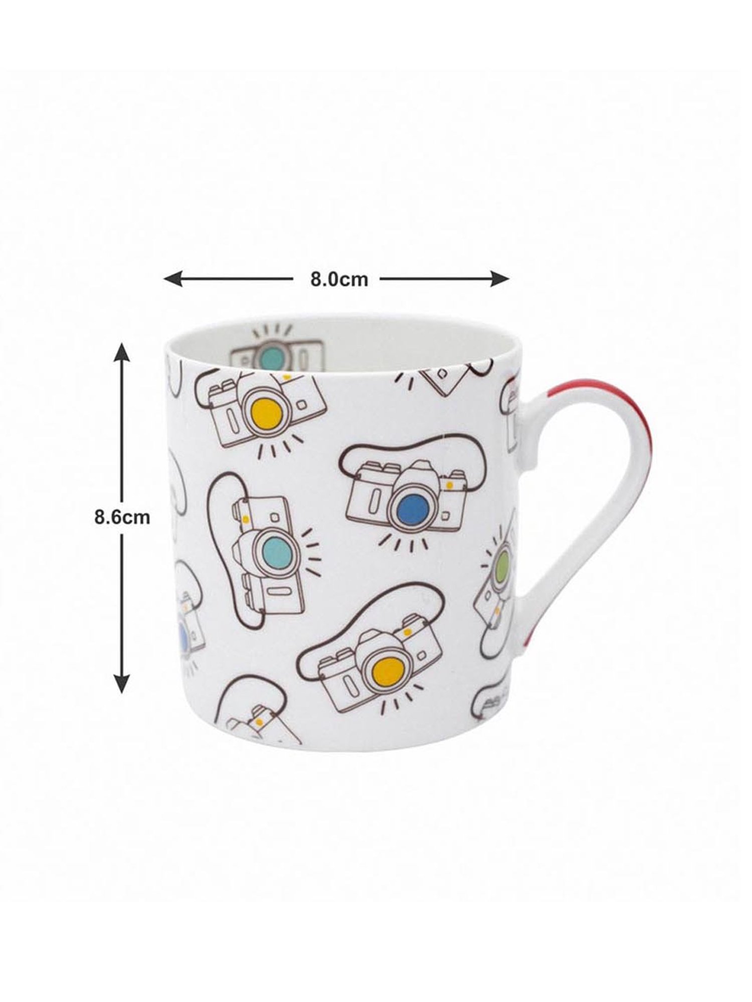 Goodhomes Multicolor Bone China Coffee Mugs (350 ml) - Set of 4