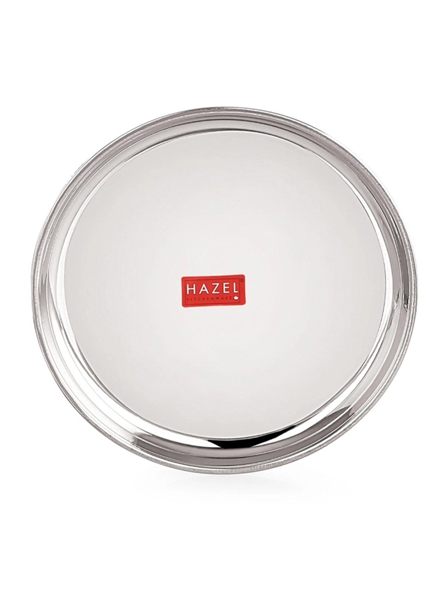 HAZEL Silver Stainless Steel Snack Plates With Mirror Finish