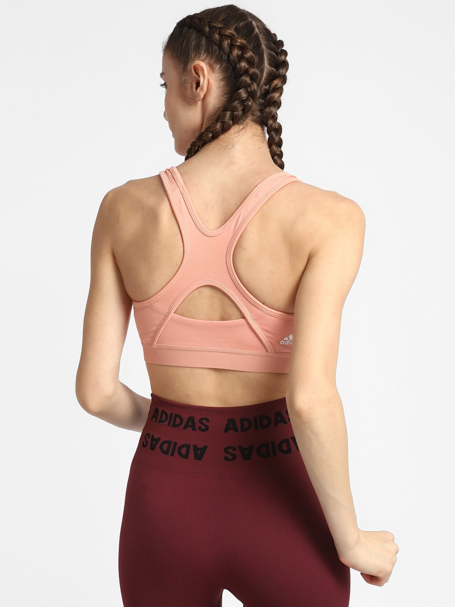 Adidas Peach Bt 3Bar Logo Sports Bra