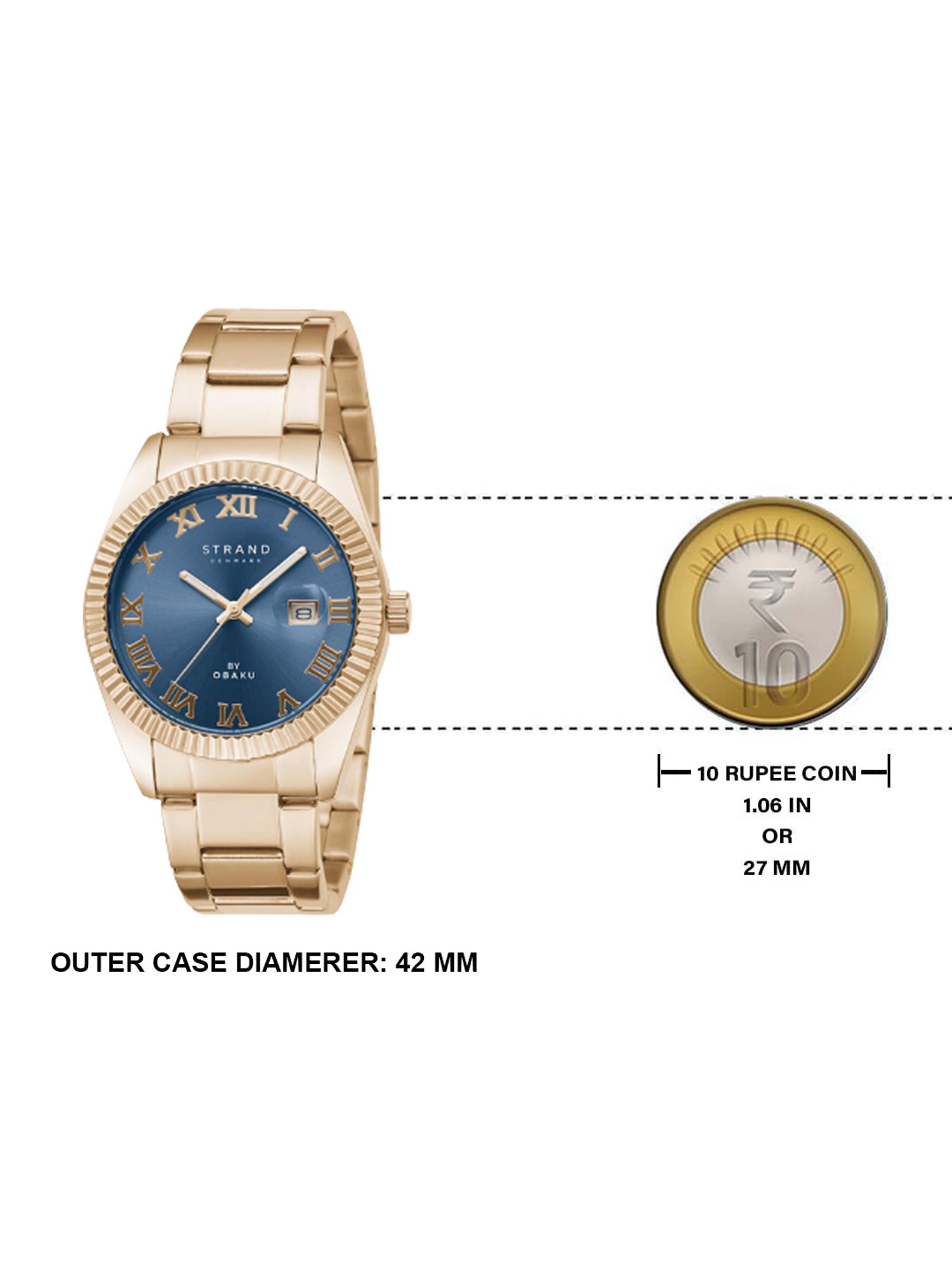 STRAND by Obaku S721GDVLSV Delmore Lapis Analog Watch for Men