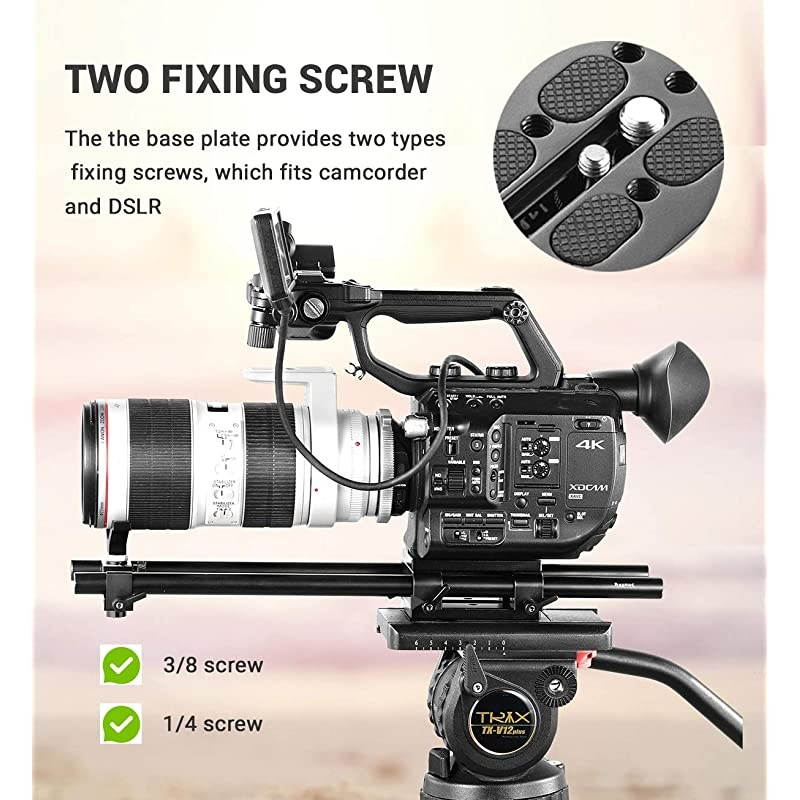 Camera Tripod Mounting Baseplate w15mm Rod Clamp Rail Block for TripodShoulder Support System 1798