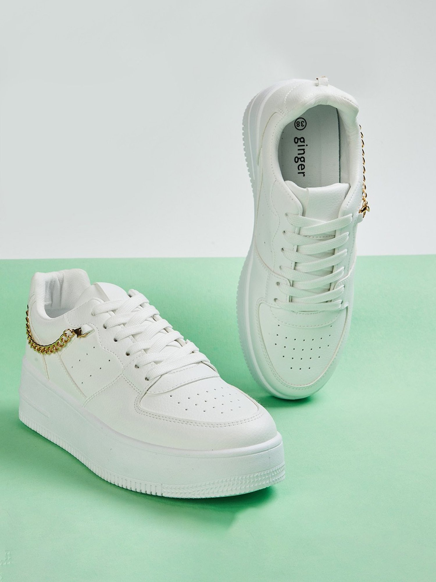 Ginger by Lifestyle Women's White Sneakers