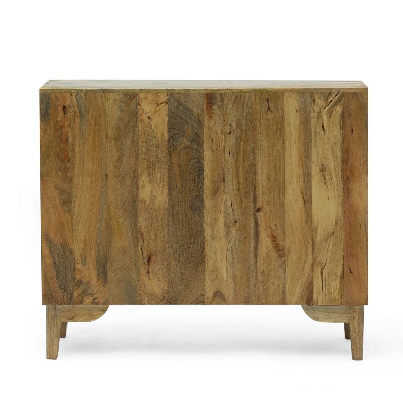 Sula Farmhouse Handcrafted Mango Wood 2 Door Cabinet Natural - Christopher Knight Home