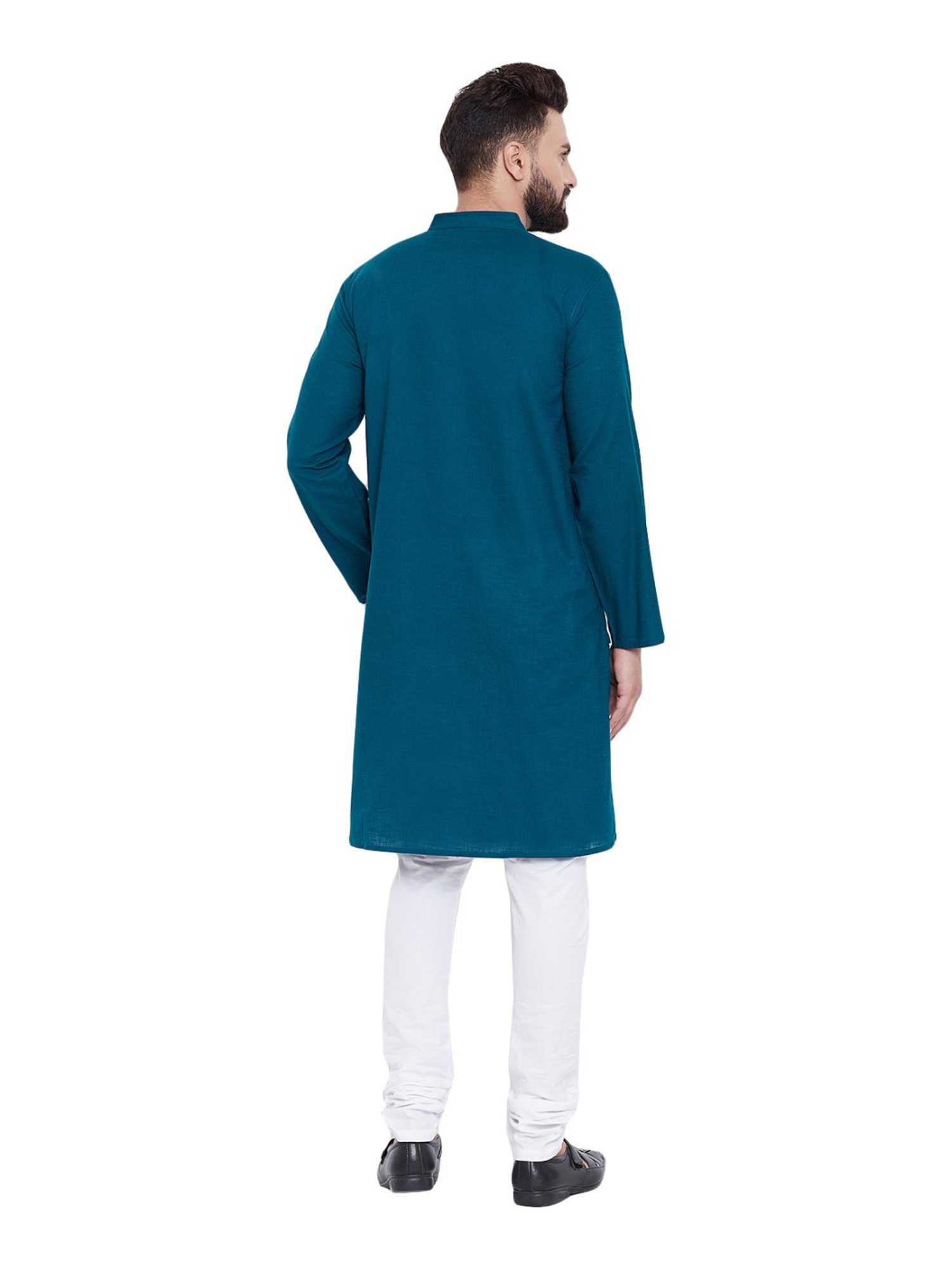 Even Prussian Blue Cotton Regular Fit Kurta