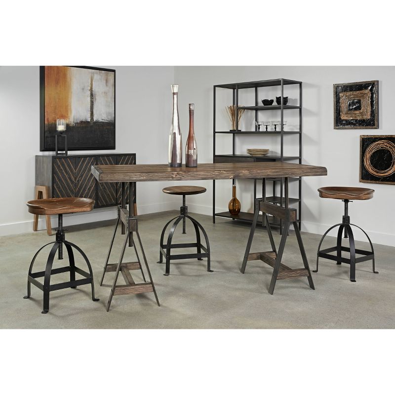 Warwick Dining Swivel Adjustable Barstool Brown - Treasure Trove Accents