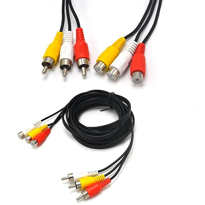 15ft 3RCA Male to Female Audio Composite Extension Video Cable DVD