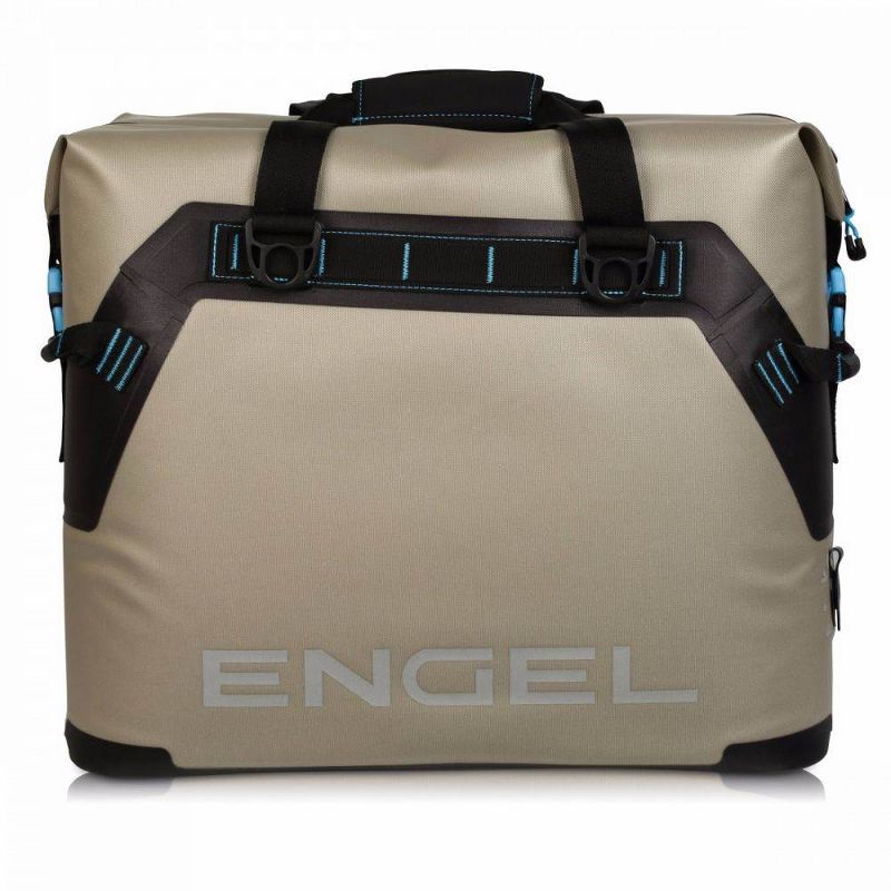 Engel Coolers High Performance 30 Liter Waterproof Soft Sided Cooler Tan Bag with Adjustable Shoulder Strap, Bottle Opener, & Water Resistant Fabric