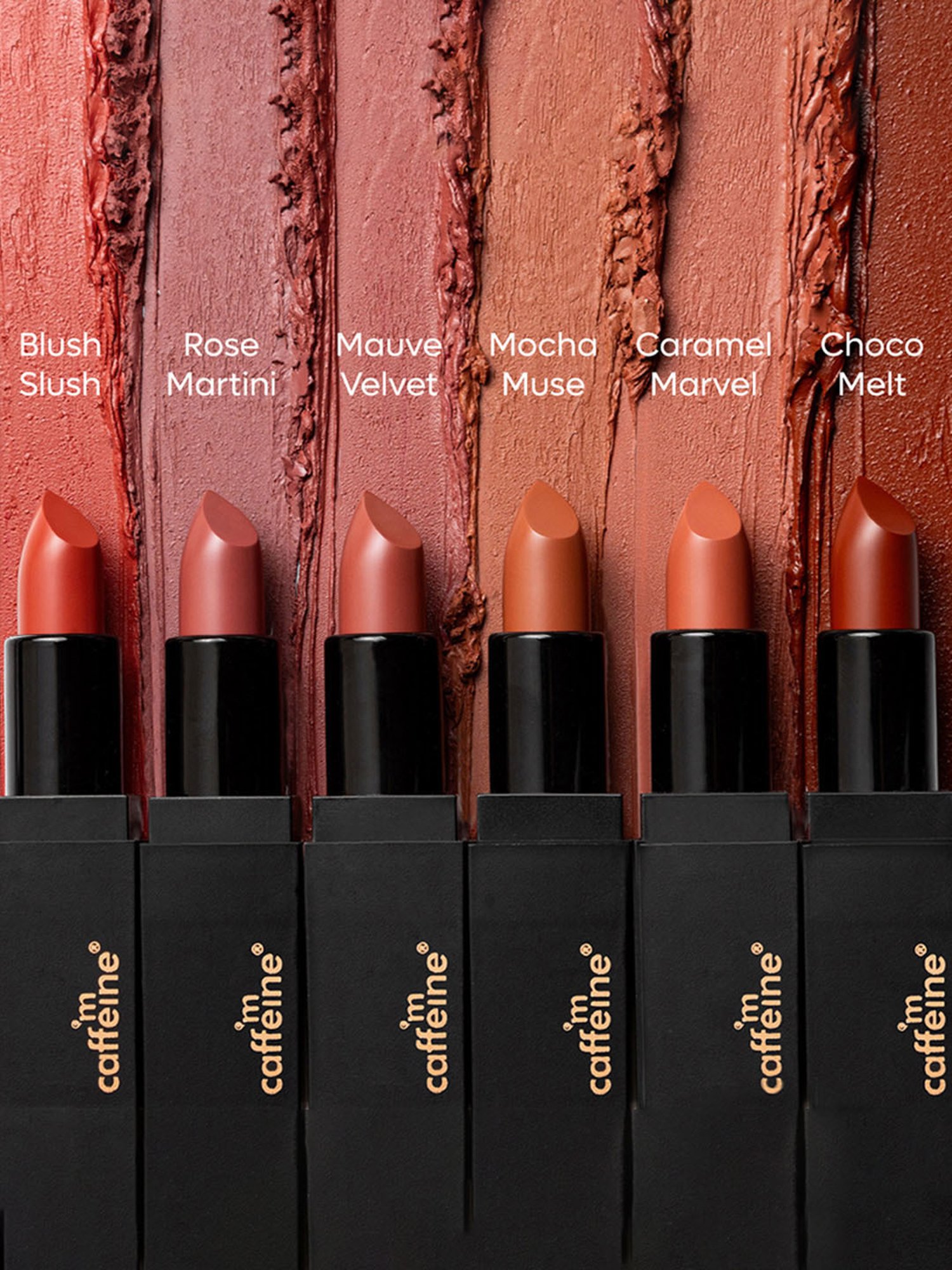 mCaffeine Cocoa Kiss Creamy Matte Lipstick Rose Martini - 4.2 gm