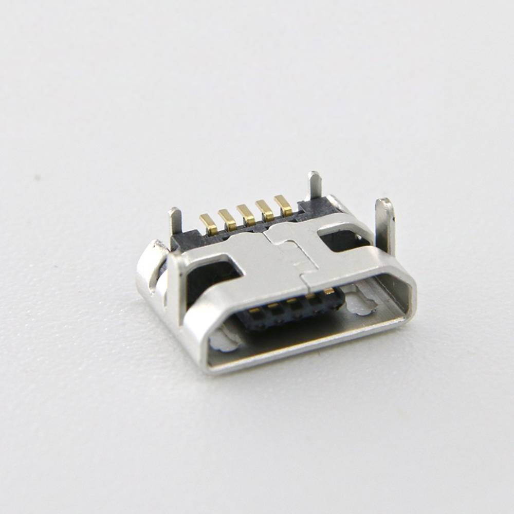 10PCS MICRO 4Pin Horn Type Plug-in Mike Female Socket 5p Android Charging Socket-crimping
