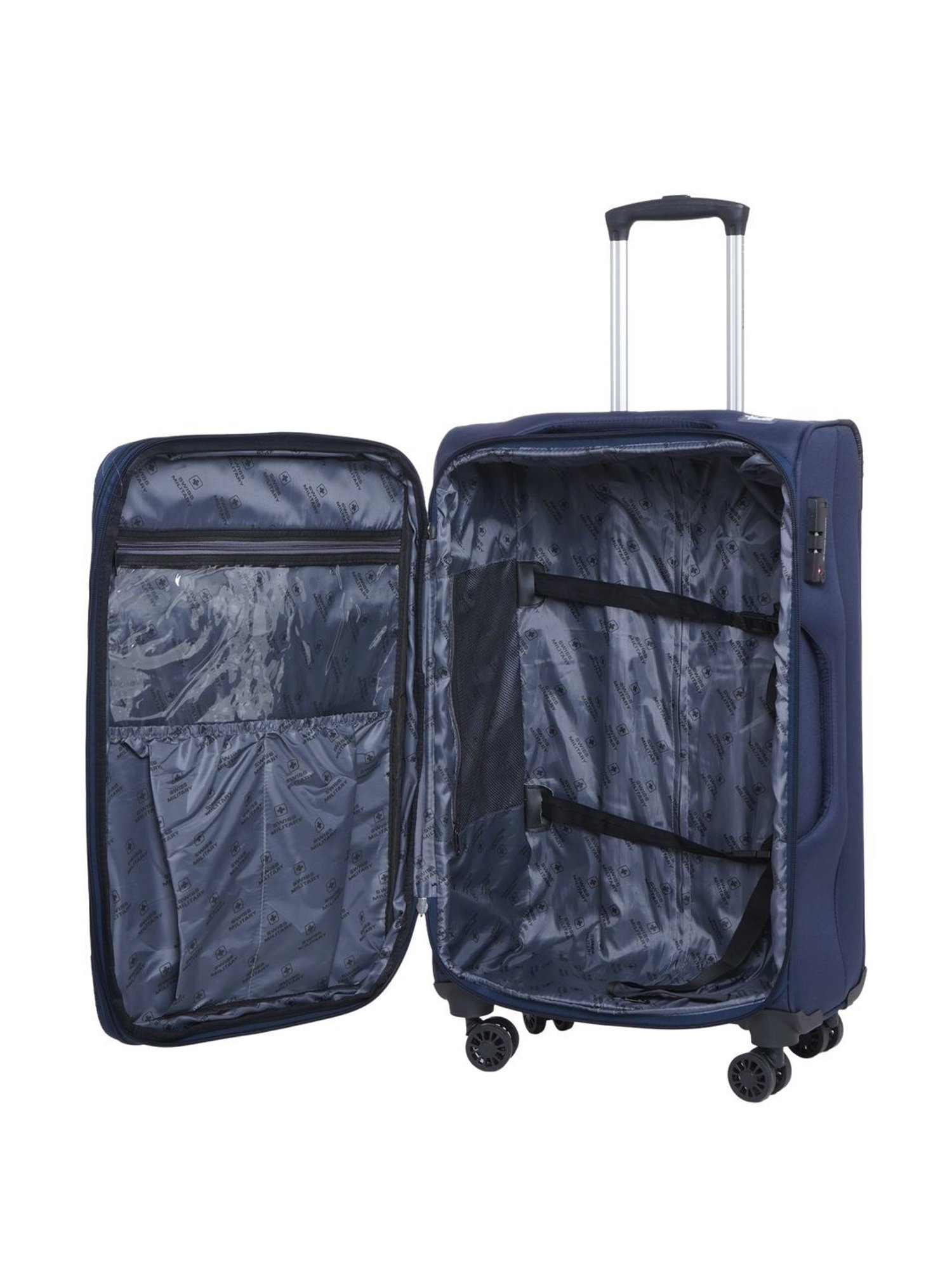 Swiss Military Navy 8 Wheels Large Check-in Luggage
