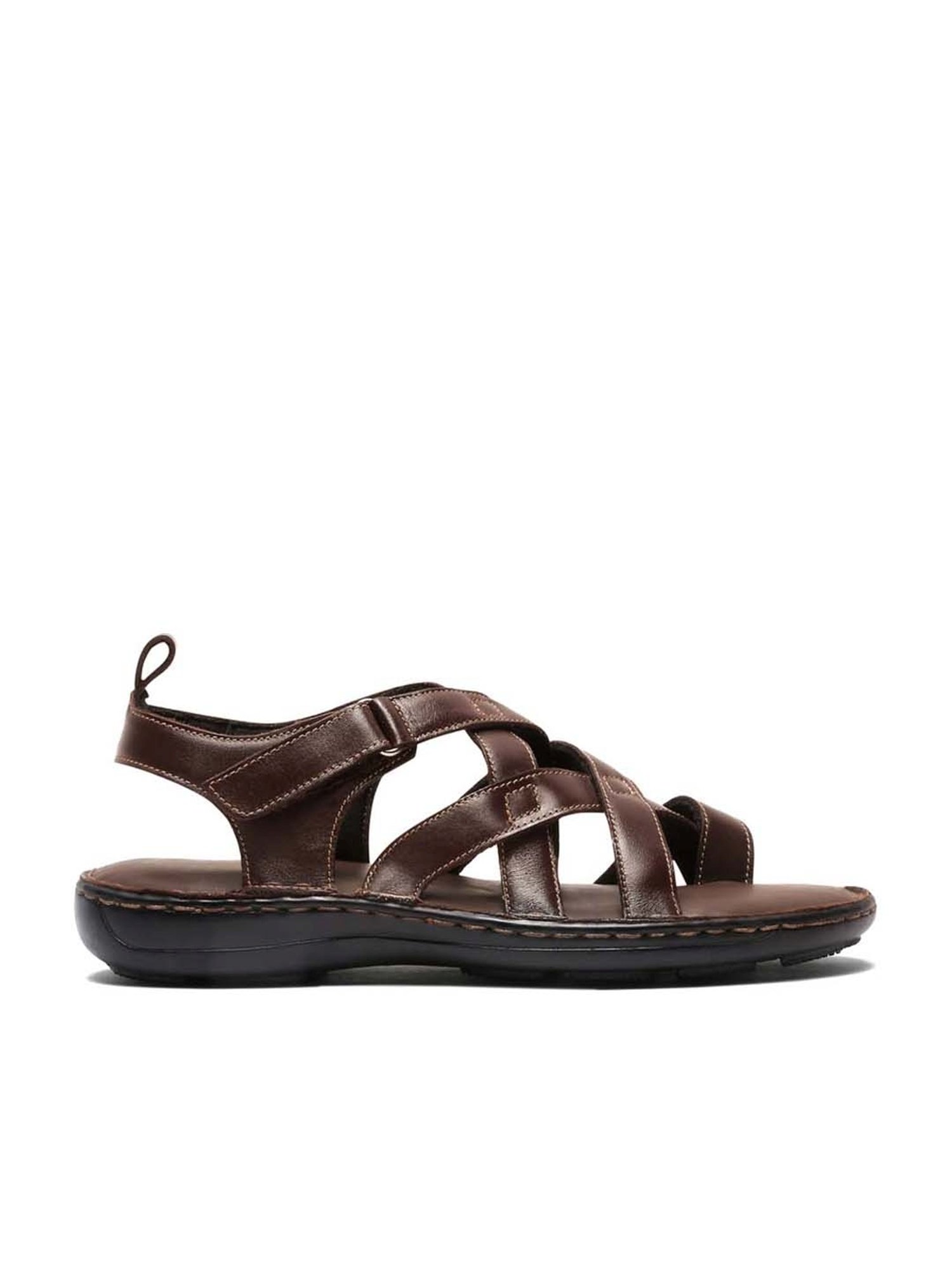 Teakwood Leathers Men's Brown Toe Ring Sandals