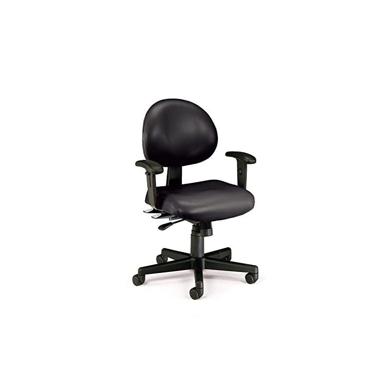 24 Hour Ergonomic Task Chair with Arms, Mid Back, in Black (241-VAM-AA-606)