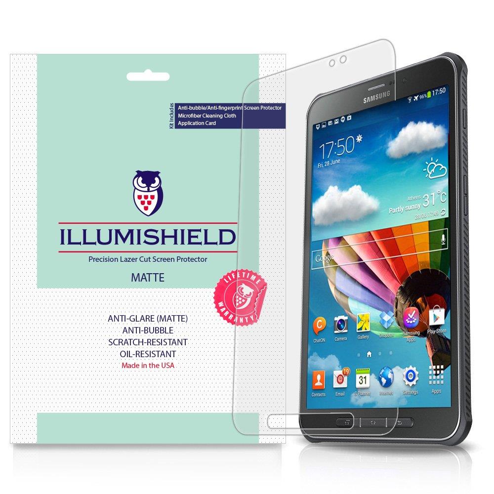 iLLumiShield Matte Screen Protector Compatible with Samsung Galaxy Tab Active (2-Pack) Anti-Glare Shield Anti-Bubble and Anti-Fingerprint PET Film