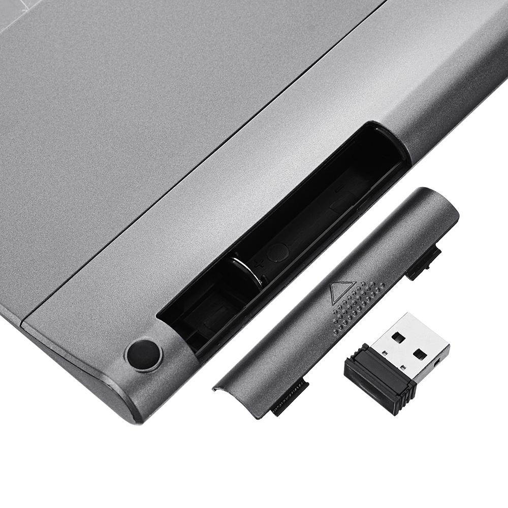 JP136 Ultra Thin 2.4GHz Wireless Keyboard with Touch Pad for Laptops Desktop Computers - Grey - Grey