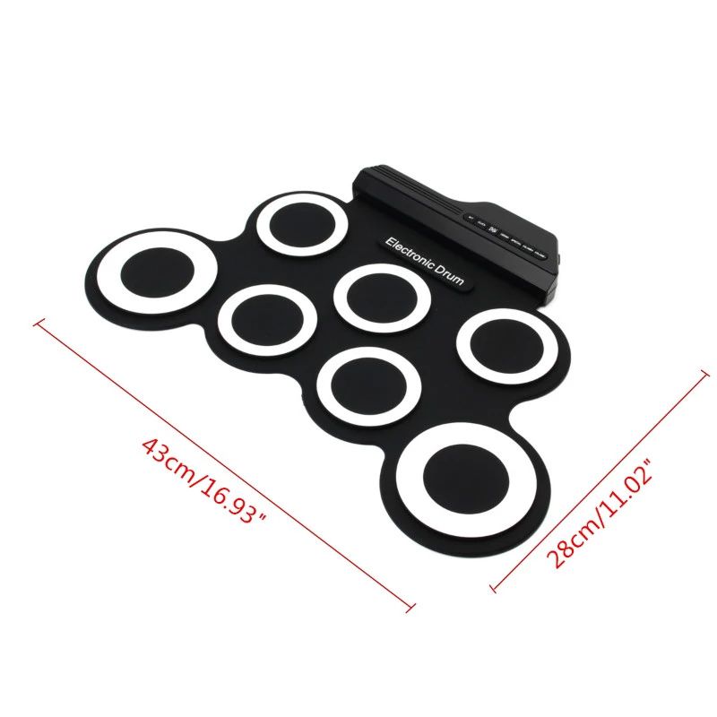 Portable USB MIDI Digital Roll Up Electronic Drum Kits Digital Portable Roll Up Electronic Drum Kits Pad with Pedal Drum Sticks
