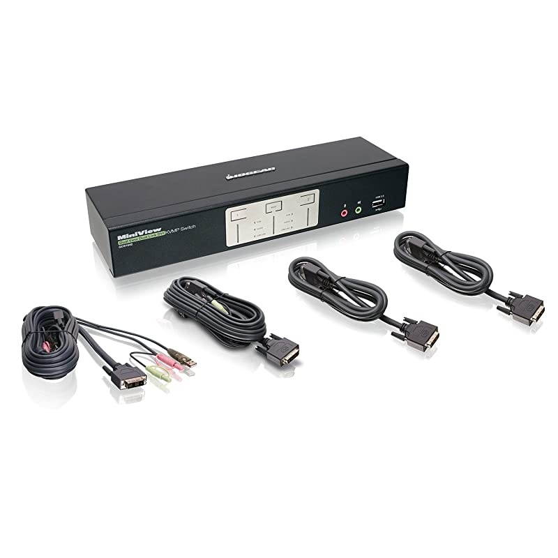 2-Port Dual-Link Dual View DVI and DisplayPort KVMP Kit, w/Full Set of Cables, (GCS1642DPKIT TAA Compliant)