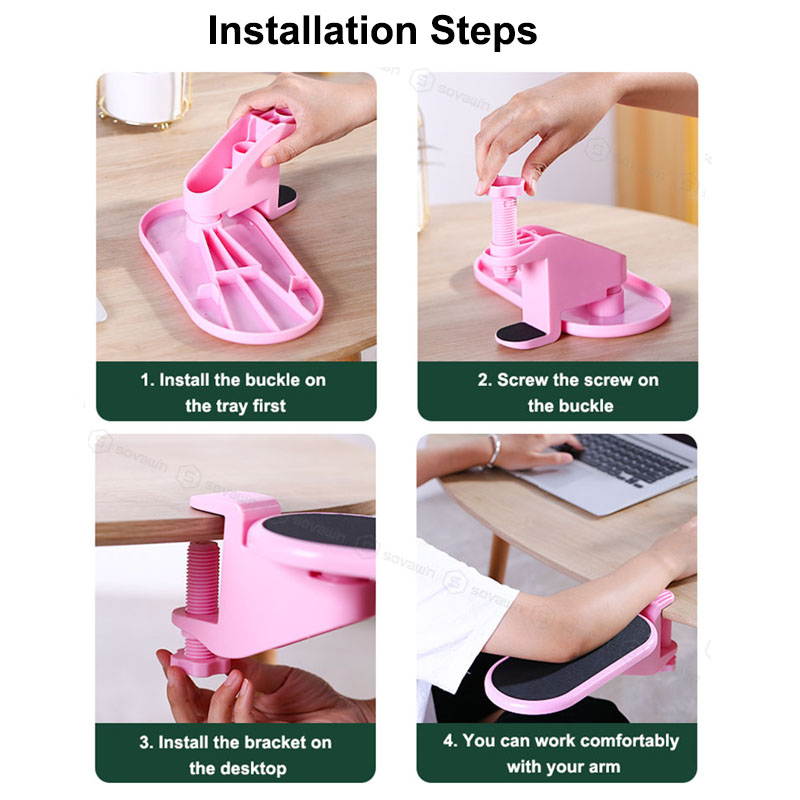 Rotating Computer Arm Support Ergonomic Adjustable PC Wrist Rest Extender Desk Hand Bracket Shoulder Pad Mount Office Mouse Pad