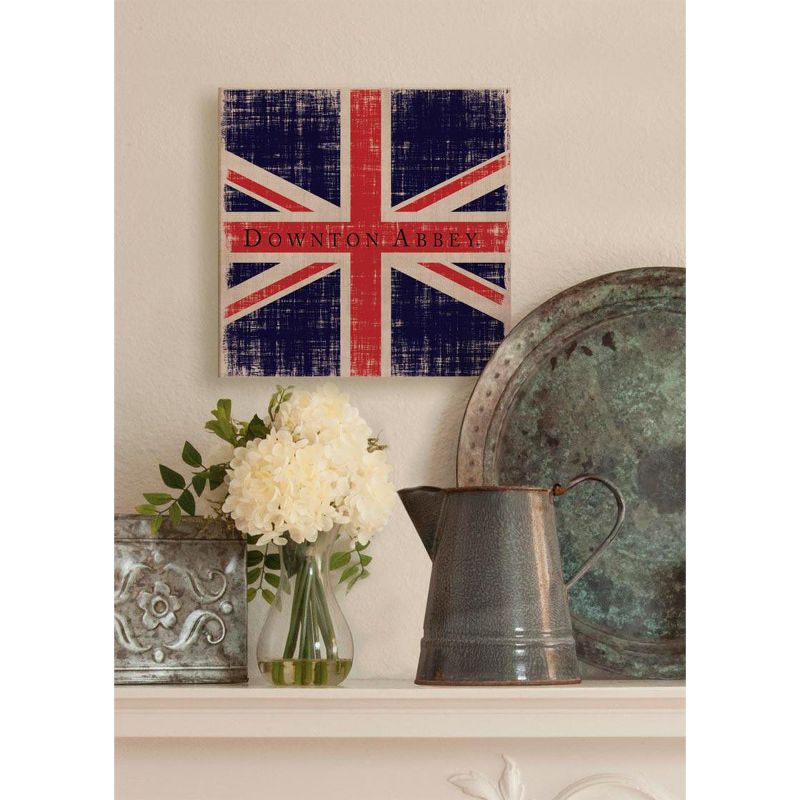 Heritage Lace 14.5" Downton Abbey British Union Jack Natural Beige Decorative Hanging Wall Art