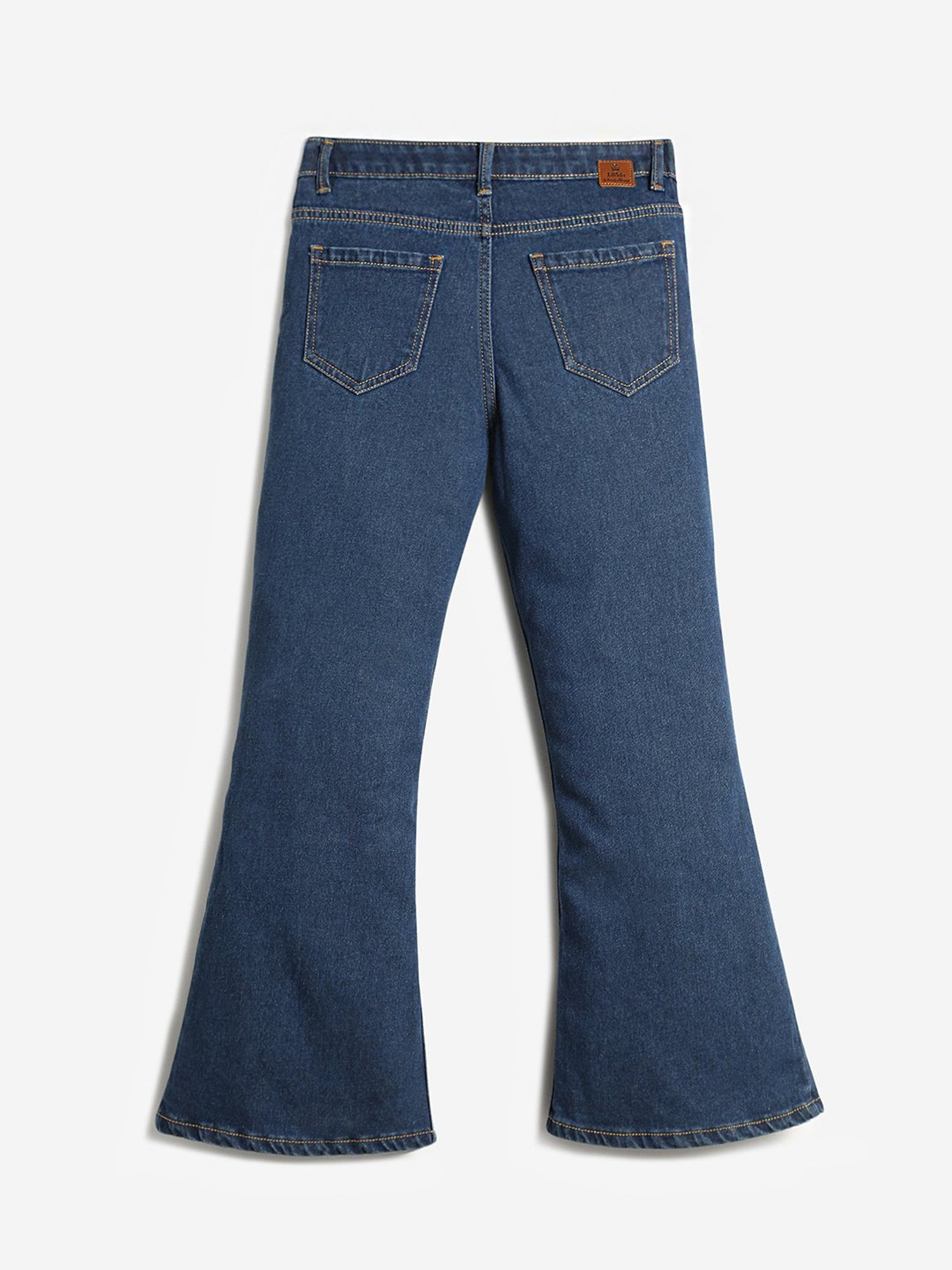 LilPicks Girls Dark Blue Solid Jeans