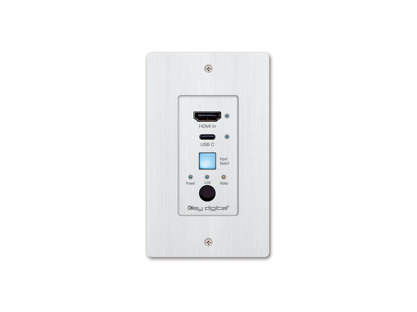 Key Digital KD-EXWPSTX 4K/UHD 18G Single Gang HDMI/USB-C over 50m CAT5e/6 Wall Plate Switcher/Transmitter with POC
