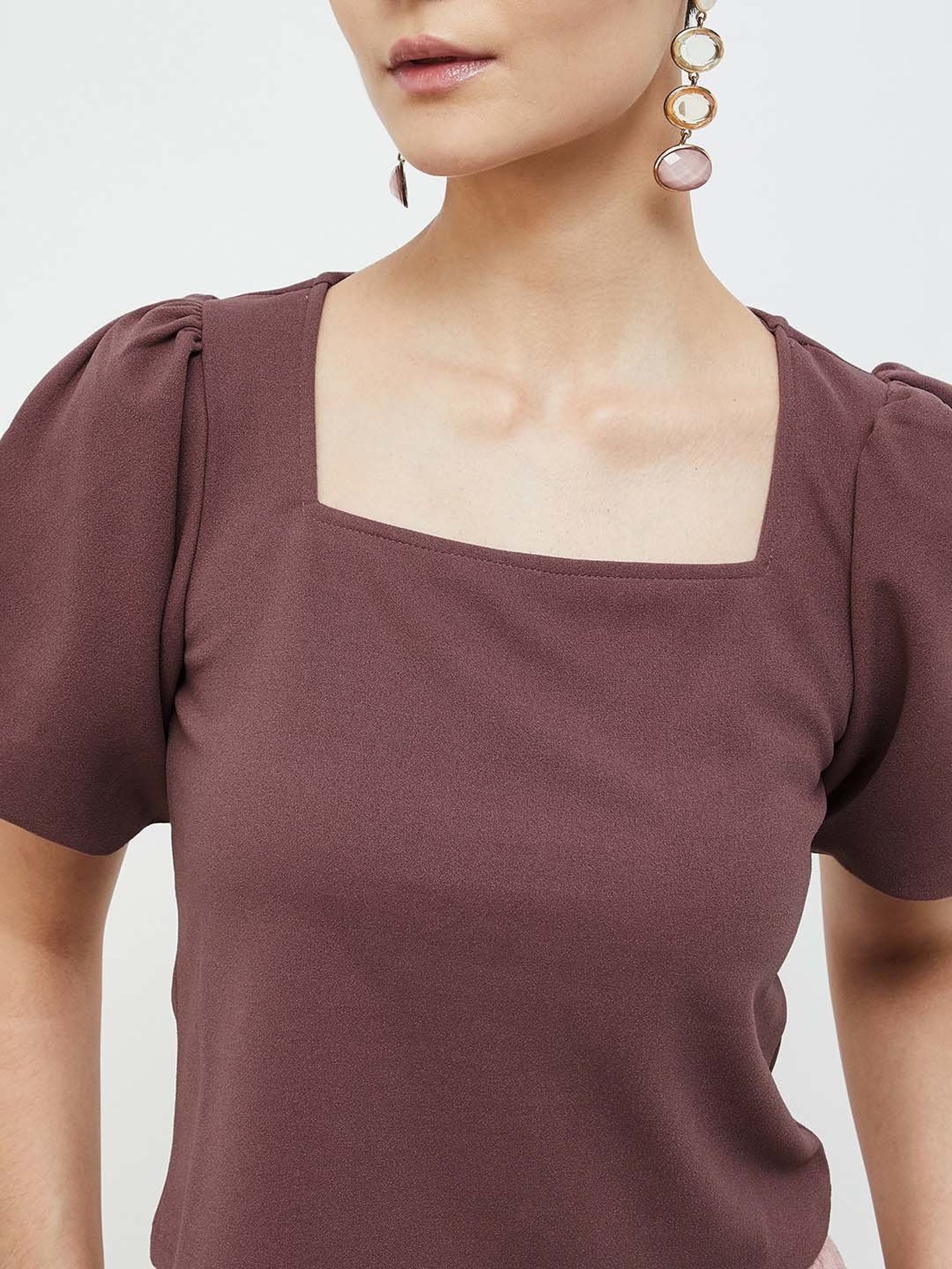 Ginger by Lifestyle Brown Regular Fit Top