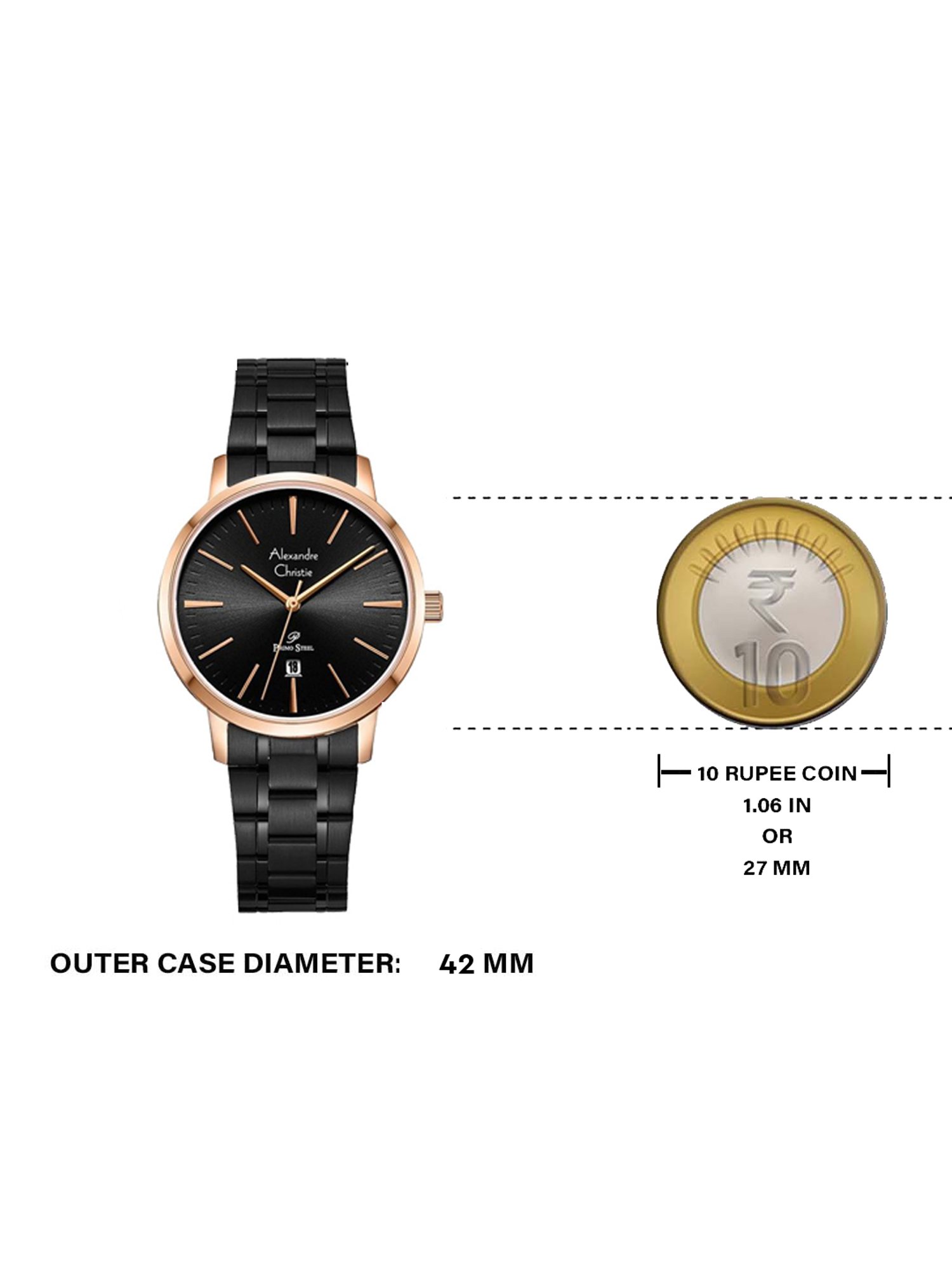 ALEXANDRE CHRISTIE 1035LDBRGSL Primo Steel Classic Analog Couples Watch