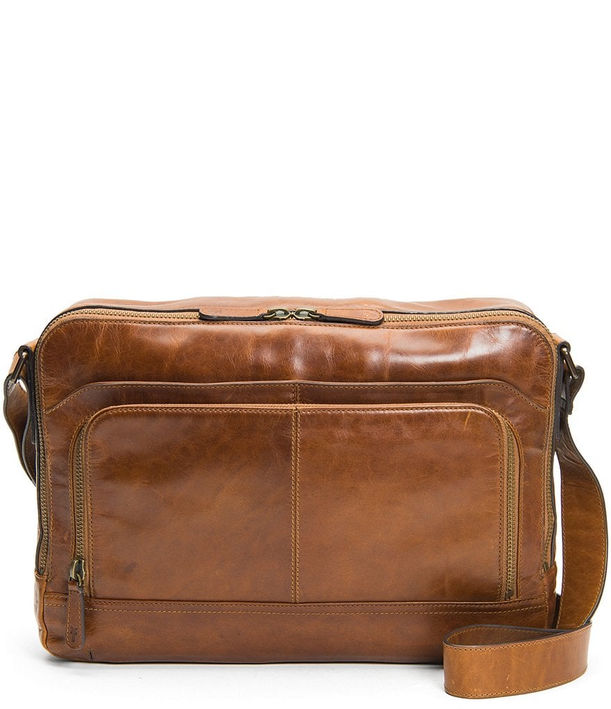 Frye Logan Zip Leather Messenger Bag
