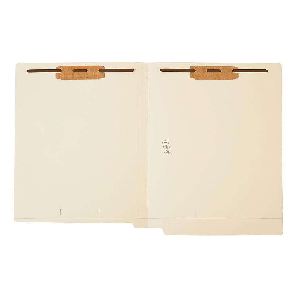 Staples End-Tab Fastener Folders with Reinforced Tabs Letter Manila 150/BX