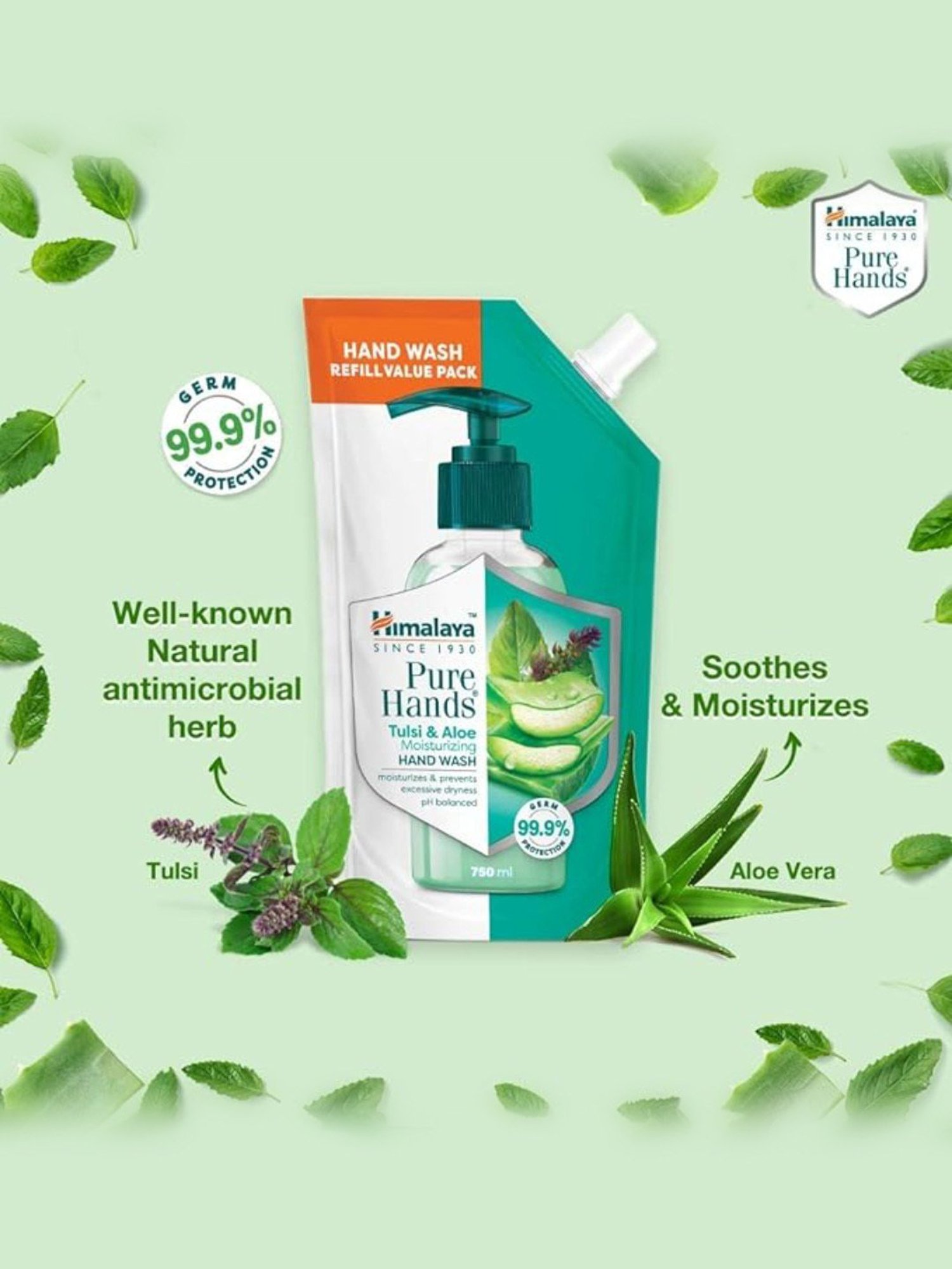 Himalaya Pure Hands Tulsi & Aloe Moisturizing Hand Wash - 750 ml