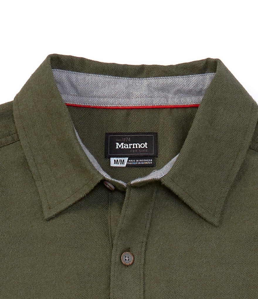 Marmot Hobson Solid Midweight Flannel Long-Sleeve Recycled Materials Woven Shirt