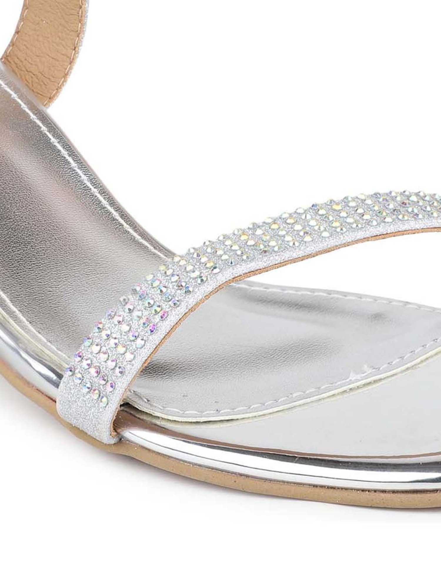 Inc 5 Women's Silver Ankle Strap Sandals