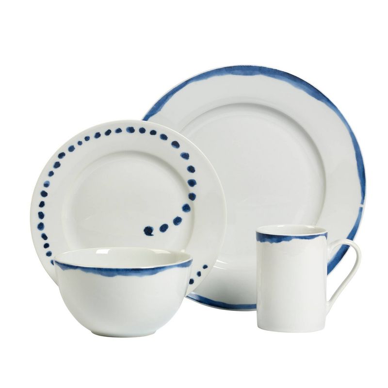16pc Porcelain Marshall Dinnerware Set White - Elama