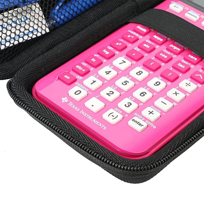 Hard Travel Case Replacement for Texas Instruments TI-84 Plus CE Graphing Calculator Mesh Pocket for Other Accessories