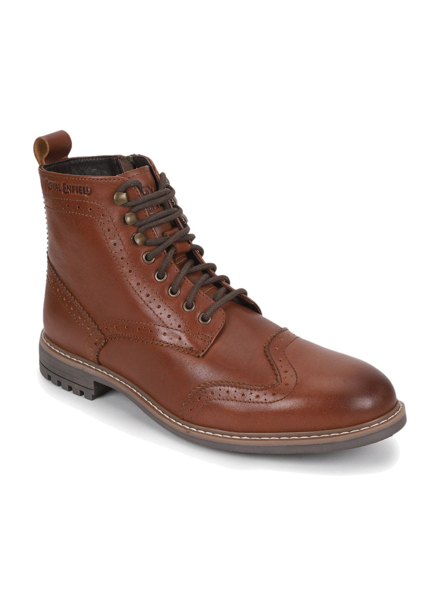 Royal Enfield Men's TORQUE Tan Brogue Boots