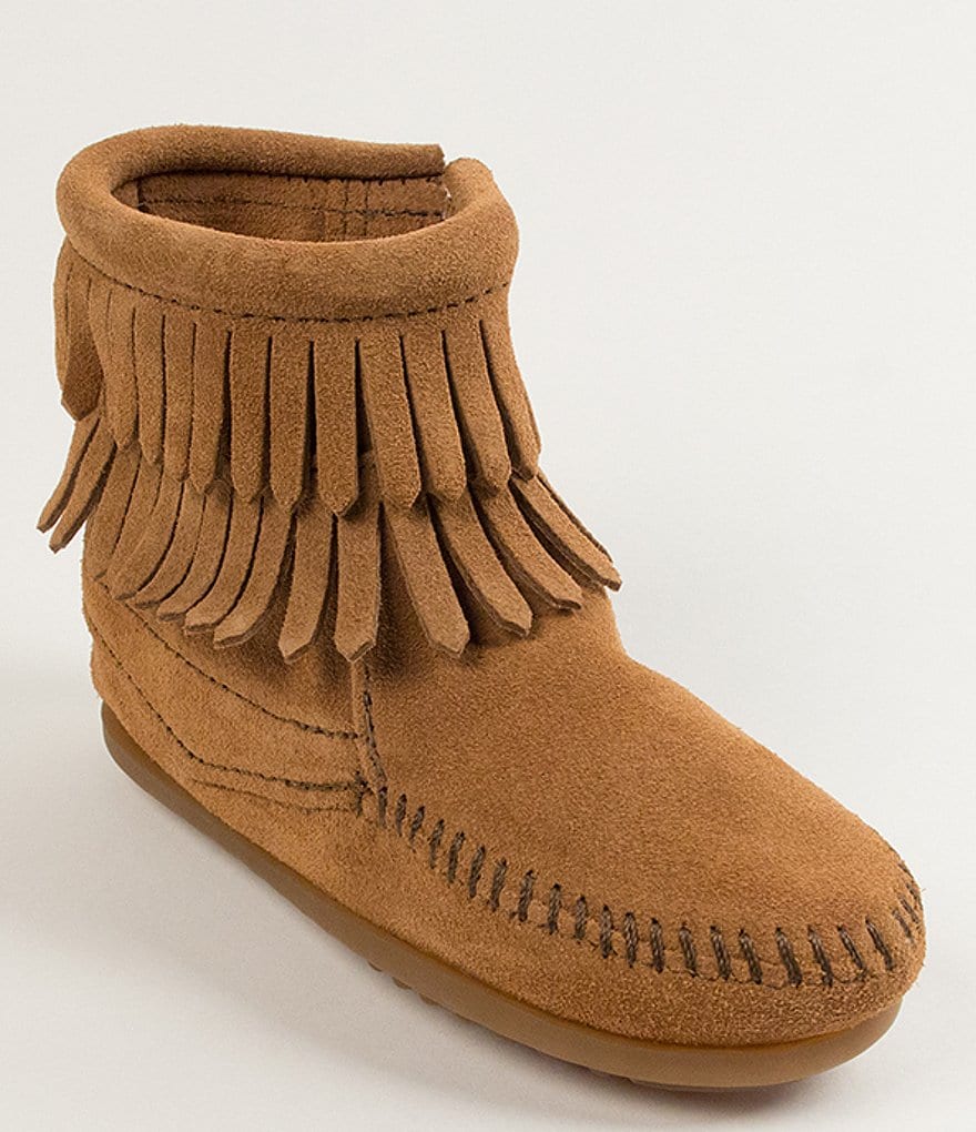 Minnetonka Girls' Double Fringe Suede Boots (Infant)