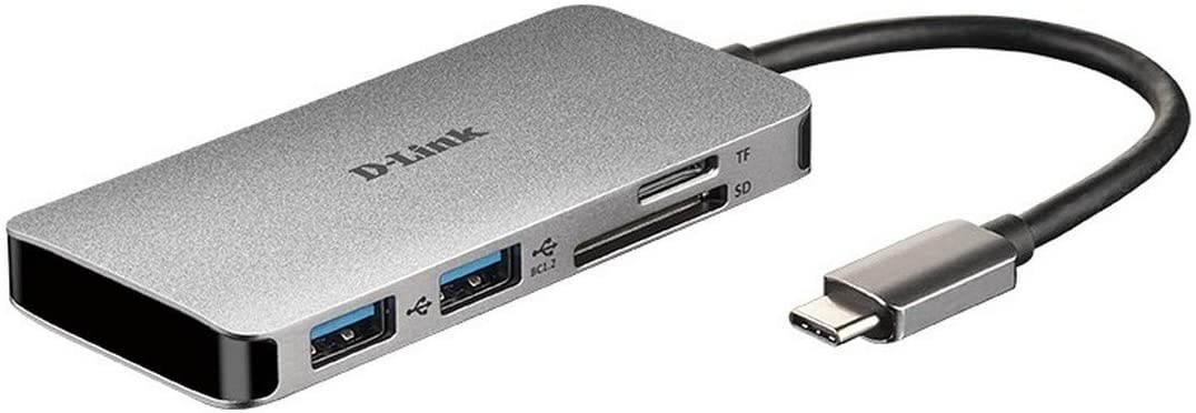 D-Link DUB-M610 6-in-1 USB-C Hub with Power Delivery, HDMI 1.4, 2 USB 3.0 Ports, SD/MicroSD Card Reader for MacBook Pro 2016 or Later, MacBook Air 2018, Chromebook and Surface Pro 7