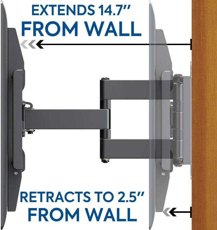 Mounting Dream TV Mount Bracket for 42-70 Inch Flat Screen TVs, Full Motion TV Wall Mounts with Swivel Articulating Dual Arms , Heavy Duty Design - Max VESA 600x400mm , 100 LBS Loading , MD2296