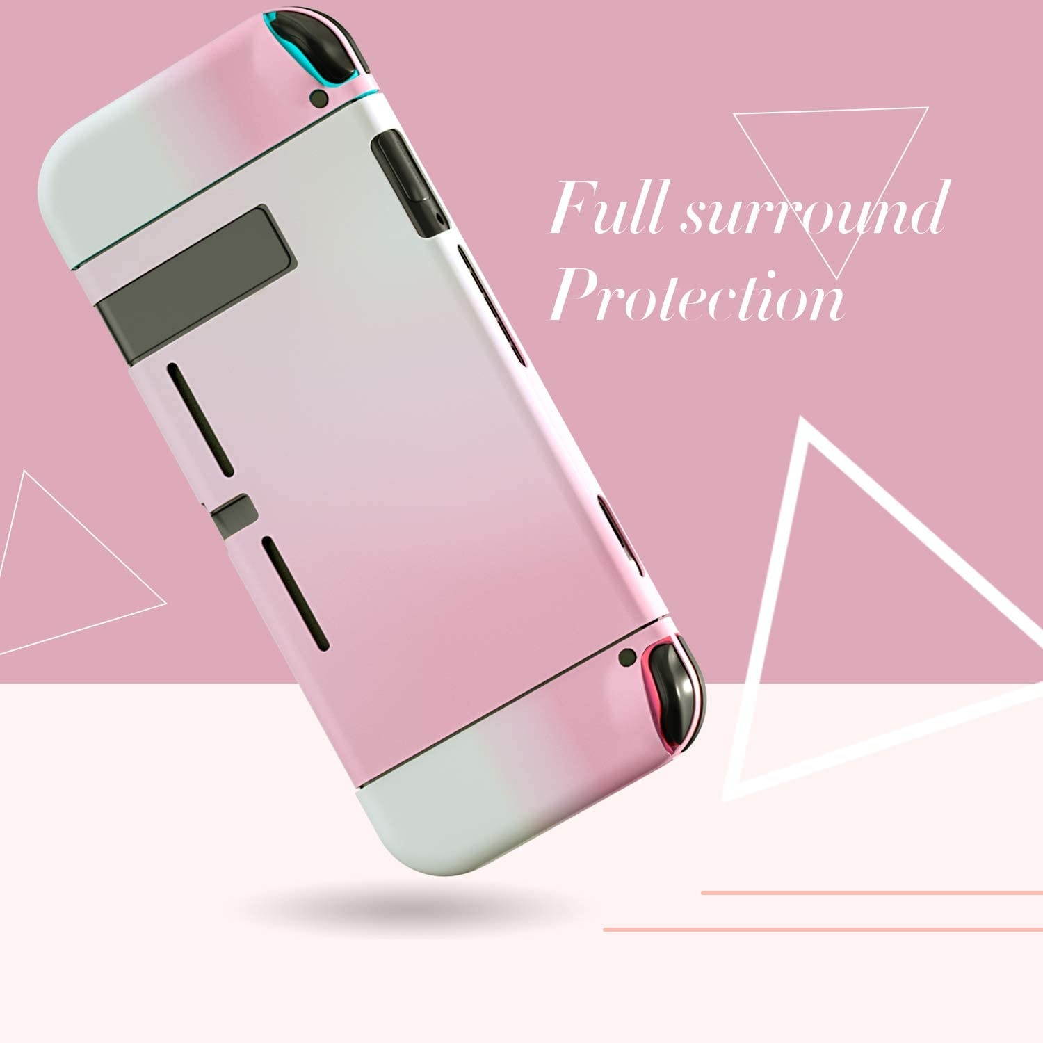 Dockable Case for Nintendo Switch, Hard Case for Nintendo Switch - Pink White