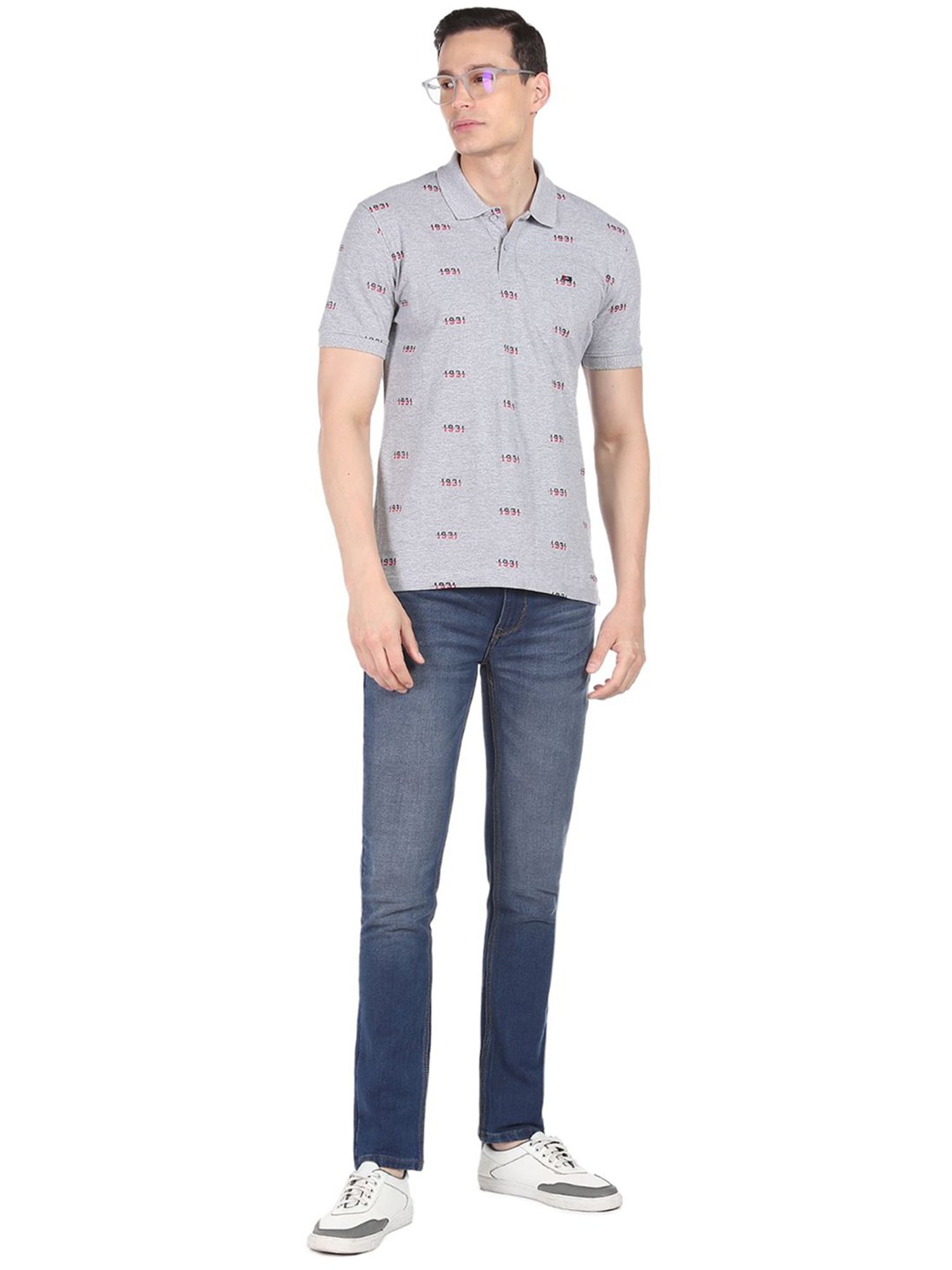 AD by Arvind Grey Polo T-Shirt